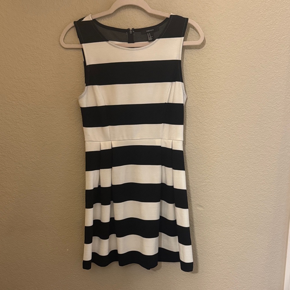 Forever 21 Black and White Striped Mini Dress